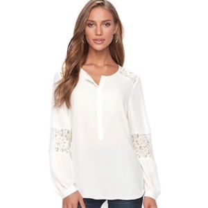 Women’s Apt. 9 Lace-Trim Henley Top
